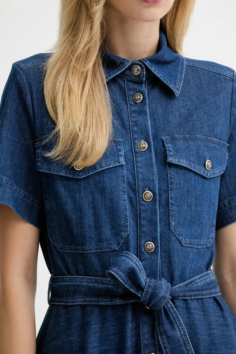 vestito di jeans colore blu navy 2523226024200 miniatura 5