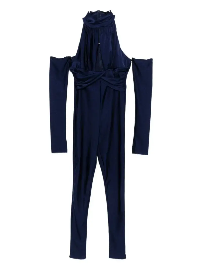 Tuta con Spalle Scoperte e Dettaglio Attorcigliato Blu miniatura 2