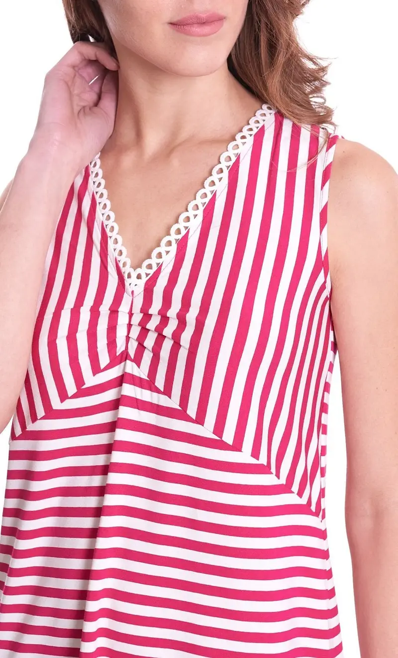 Canotta maria bellentani rigata, colore rosso miniatura 2