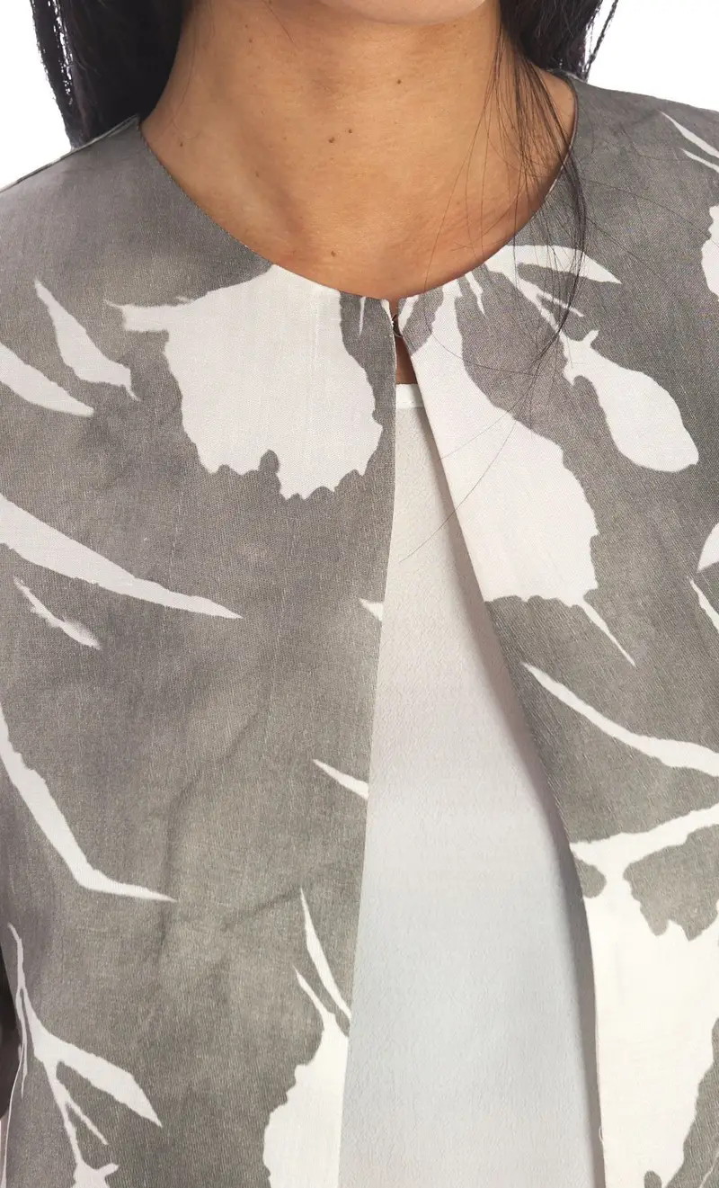 Giacca kimono maria bellentani a fiori - tamerice, colore grigio miniatura 2