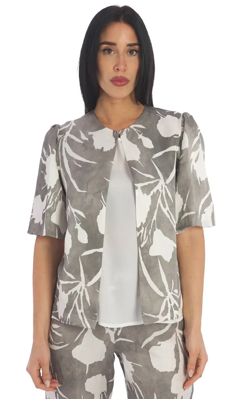 Giacca kimono maria bellentani a fiori - tamerice, colore grigio