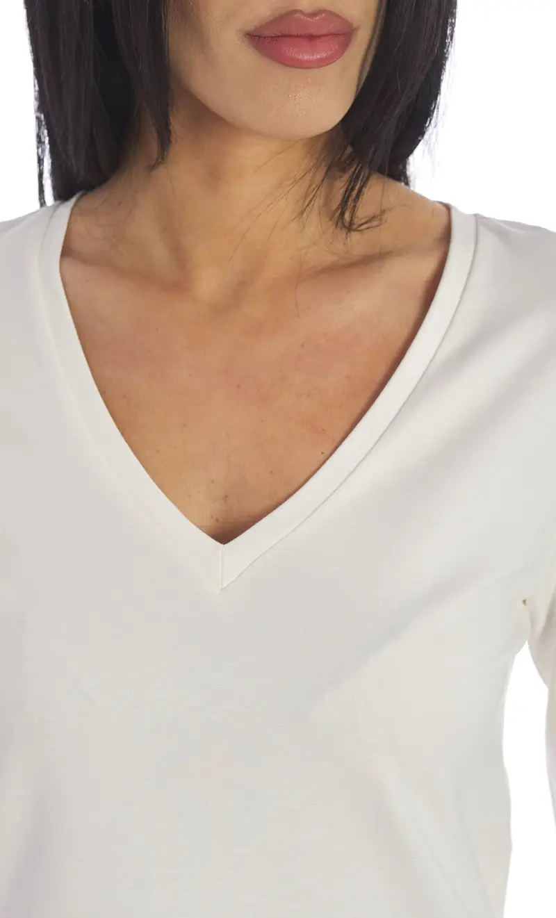 Maglia maria bellentani con righe - skagen, colore bianco miniatura 2