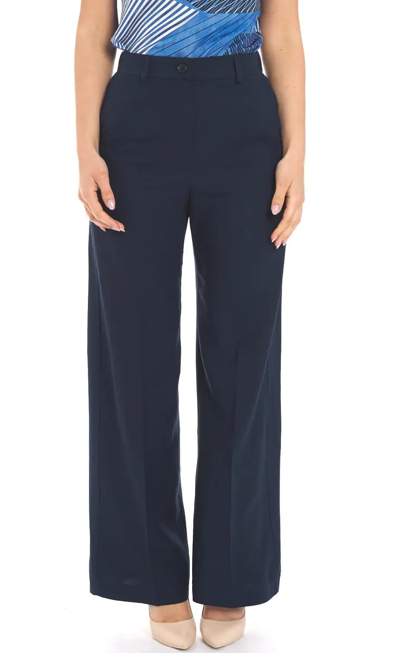 Pantalone ampio maria bellentani con elastico - budapest, colore blu