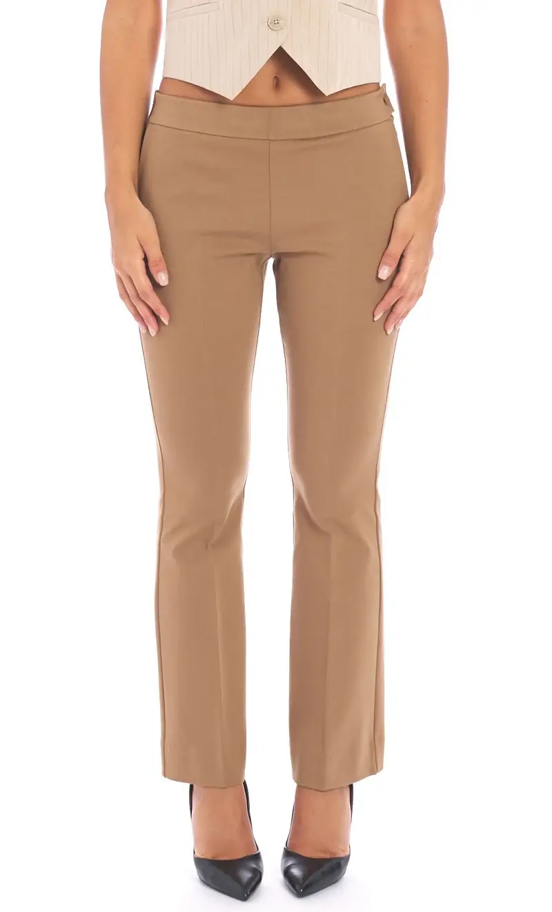 Pantalone maria bellentani a trombetta, colore moro