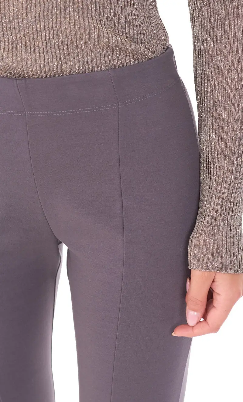 Pantalone maria bellentani a zampa con spacchi, colore grigio miniatura 2