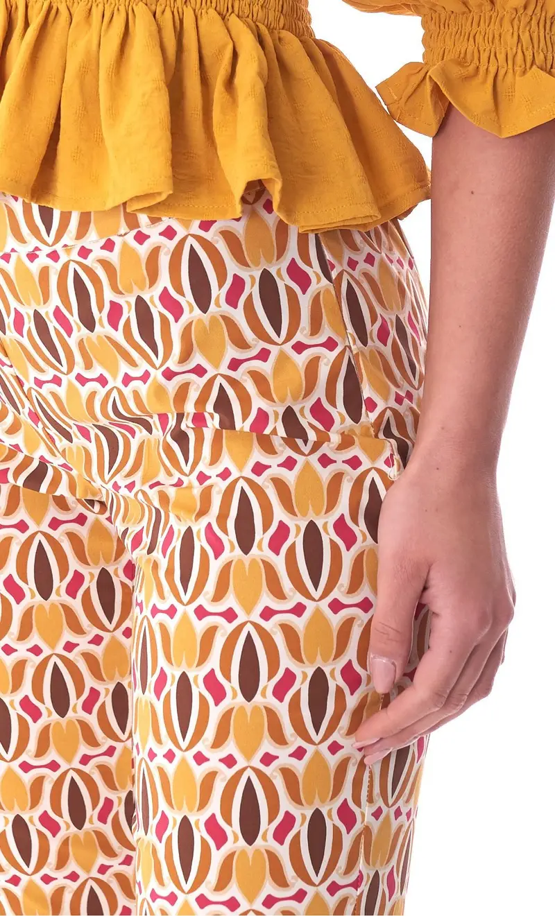 Pantalone sigaretta maria bellentani a fantasia, colore multicolore miniatura 2