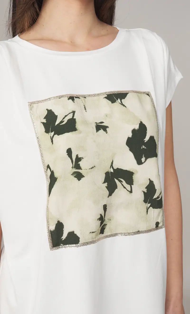 T-shirt maria bellentani con stampa floreale - tenue, colore bianco miniatura 2