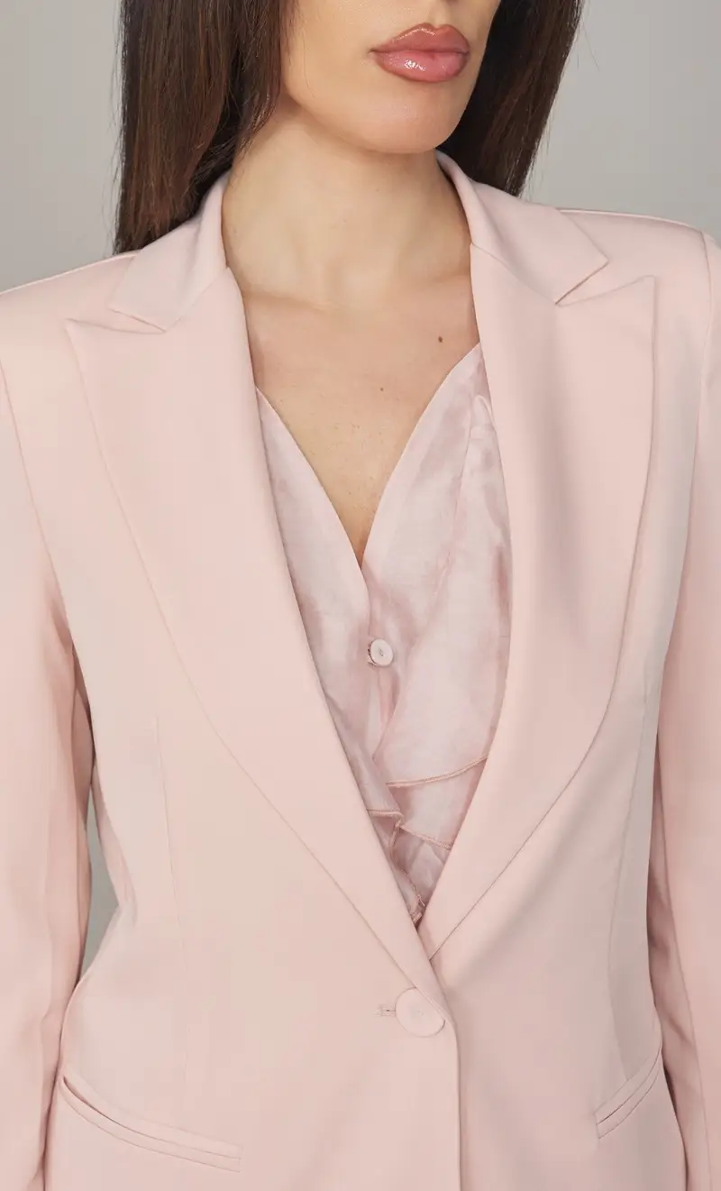 Tailleur maria bellentani un bottone rosa, colore rosa miniatura 2