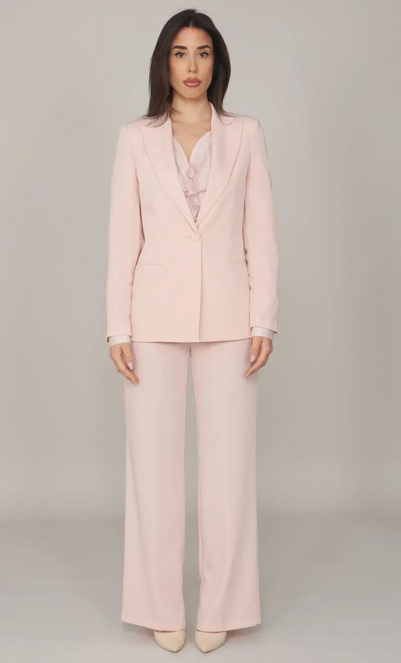 Tailleur maria bellentani un bottone rosa, colore rosa