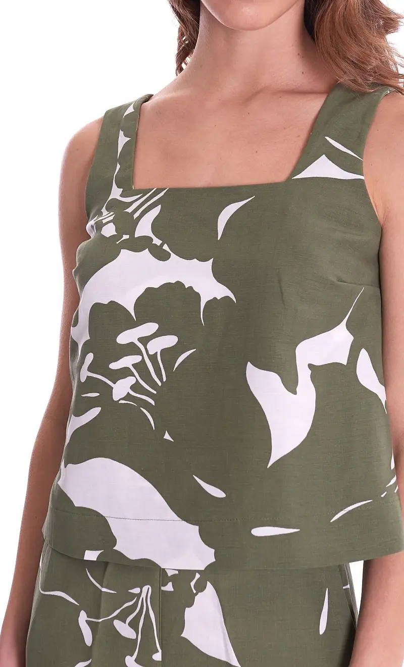 Top maria bellentani a fantasia, colore verde miniatura 2