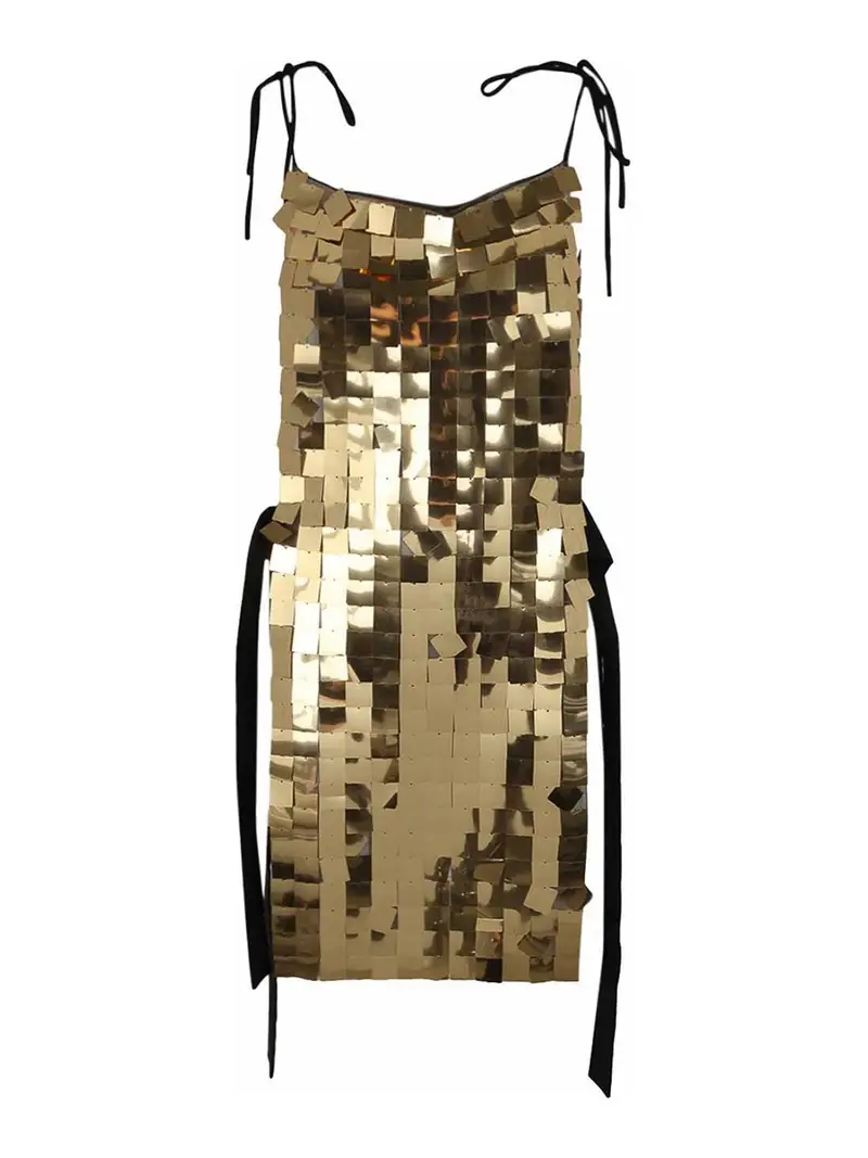 Abito Corazza in macro paillettes Argento