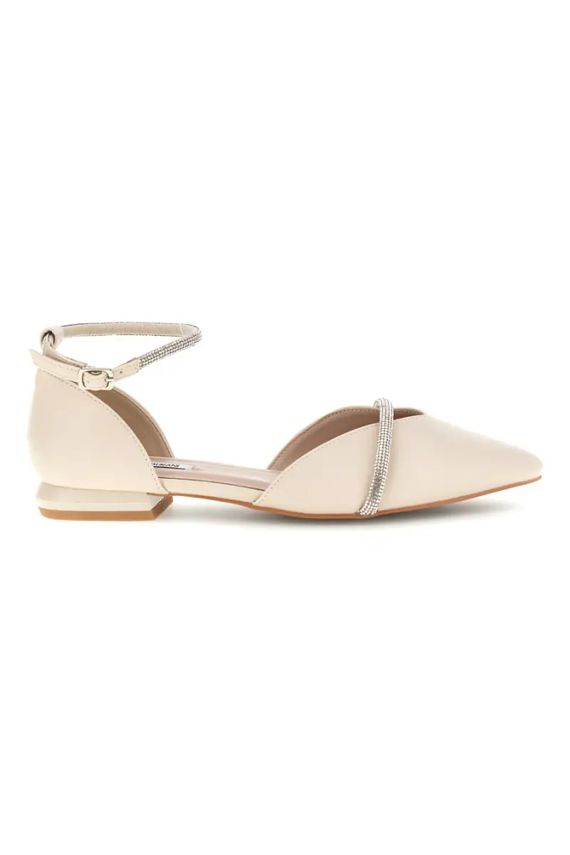 Ballerine beige a punta con cinturino Burani 51098C841 [BEIGE]