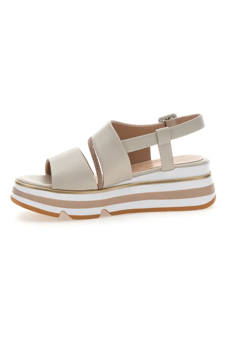 Sandali Beige Con Fasce Elastiche e Platform Mariella Burani K11010 [BEIGE] miniatura 4