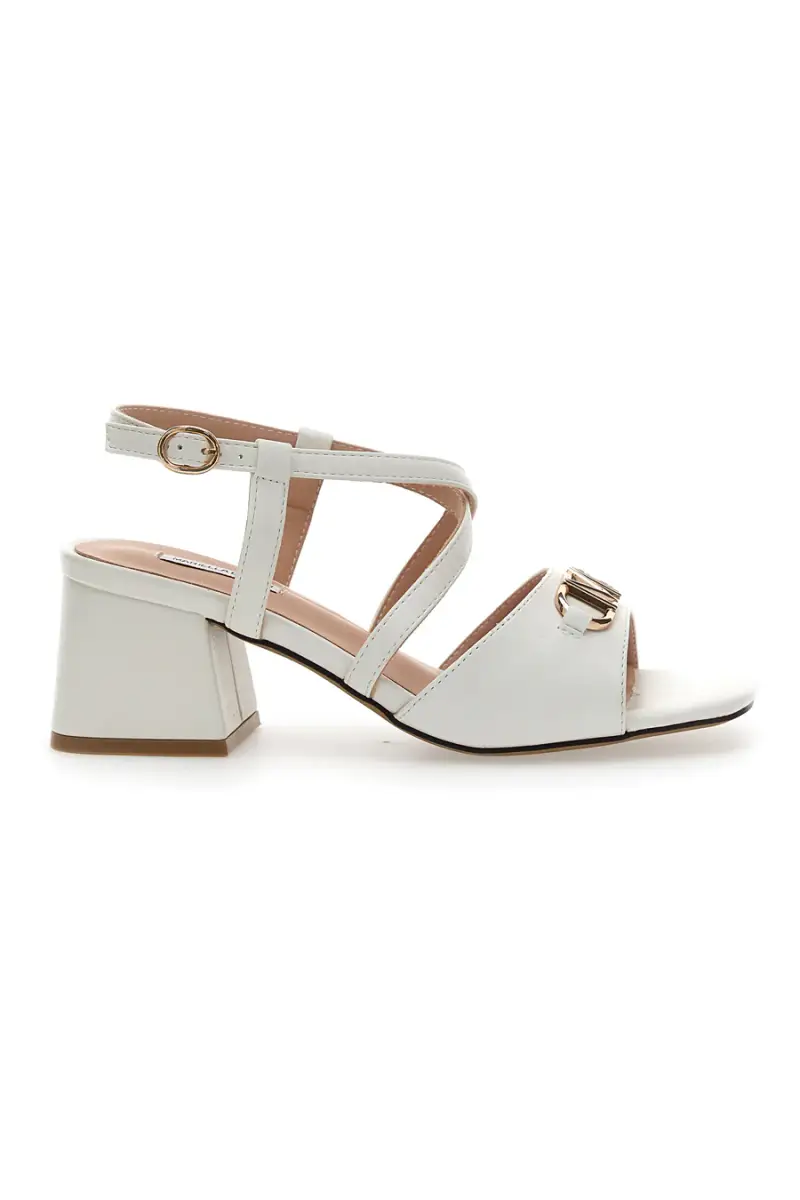 Sandalo bianco con tacco a blocco MARIELLA BURANI 50512 [BIANCO]