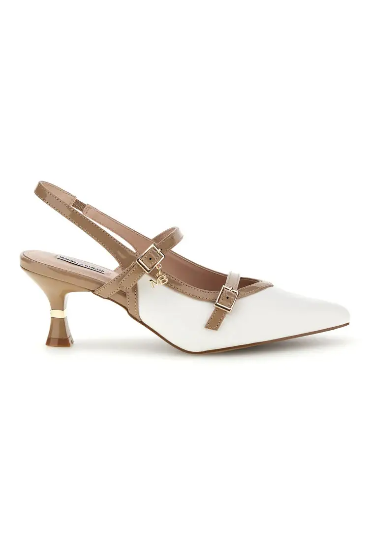 Slingback bianche con cinturini Burani 51852c1209 [BIANCO