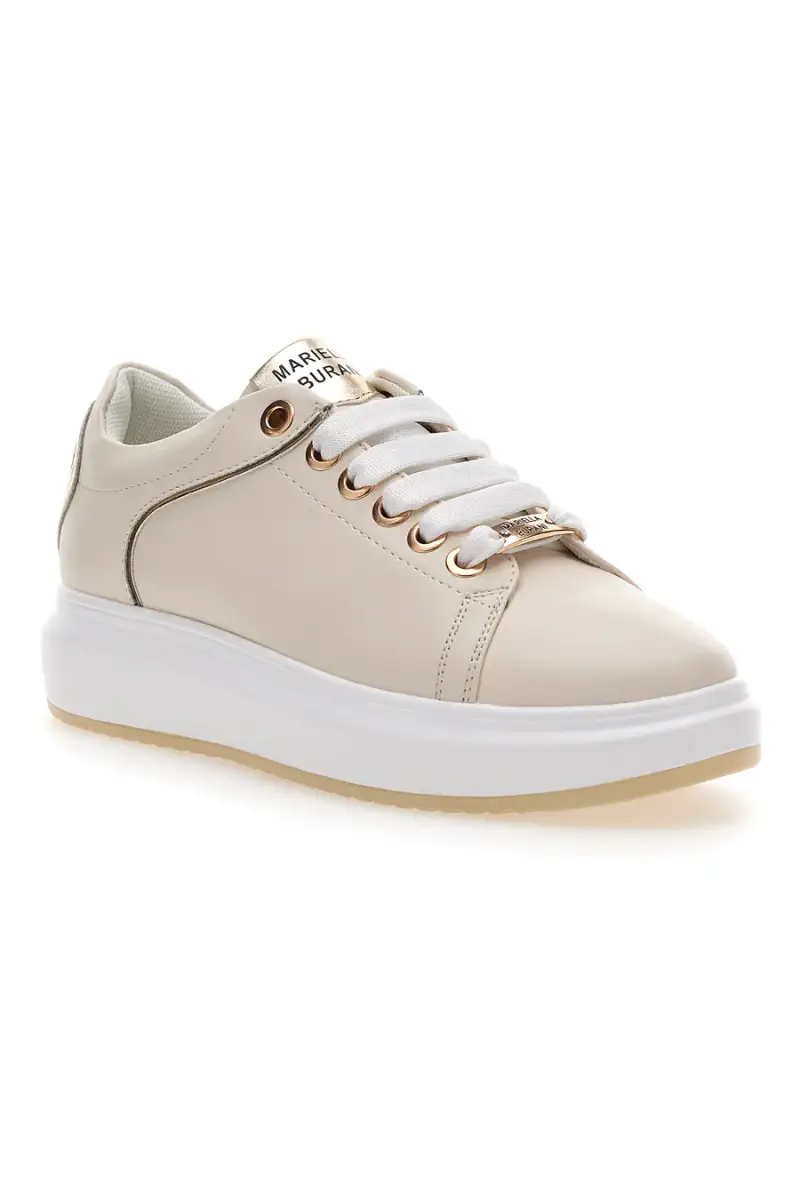 Sneakers Beige con Lacci Mariella Burani 50280 [BIANCO miniatura 2