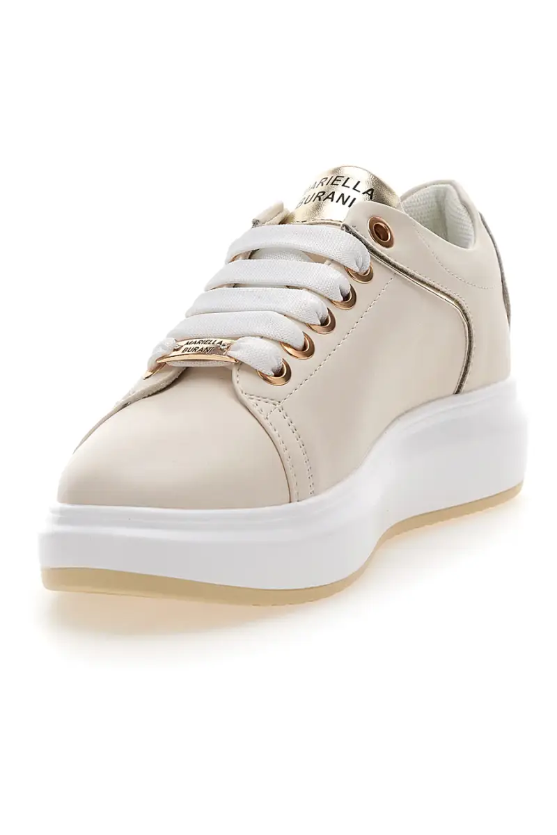 Sneakers Beige con Lacci Mariella Burani 50280 [BIANCO miniatura 3