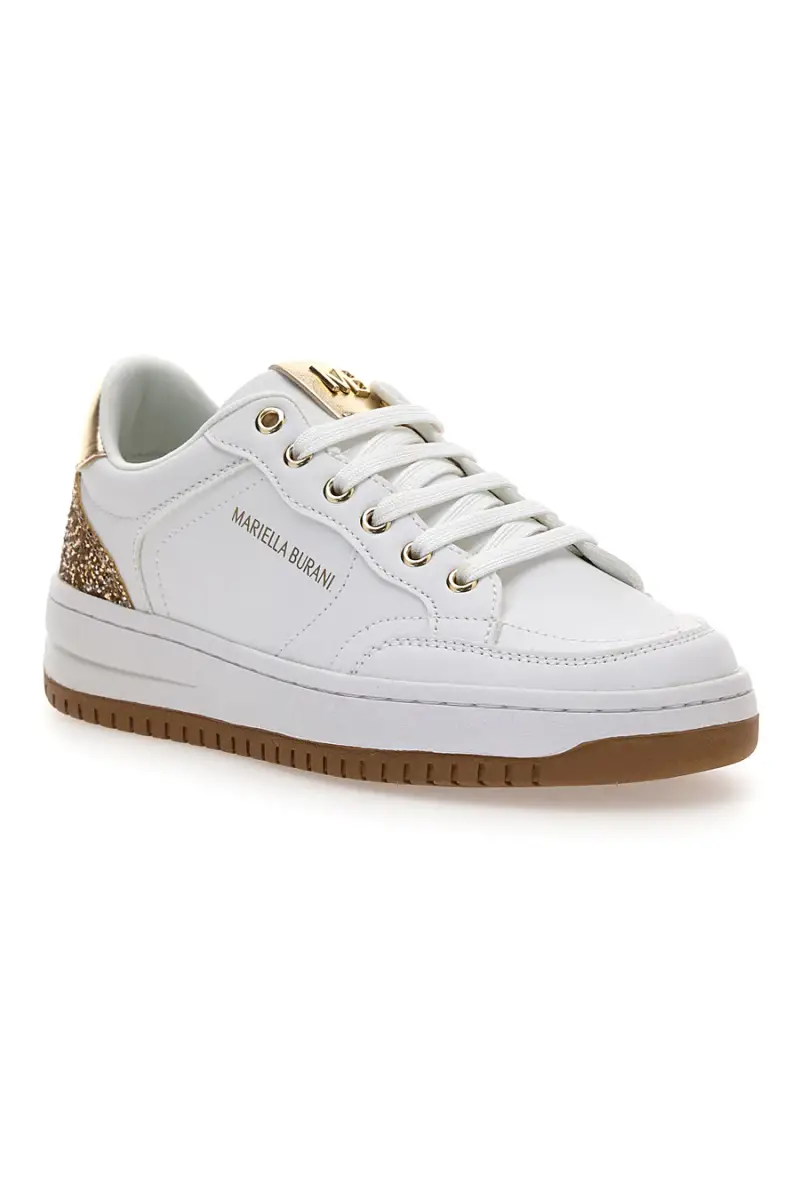Sneakers bianche con dettagli oro glitterati Mariella Burani 51772C1170 [BIANCO] miniatura 2