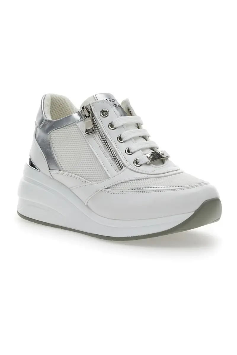 Sneakers con Zeppa Bianche Mariella Burani 50392 [BIANCO] miniatura 2
