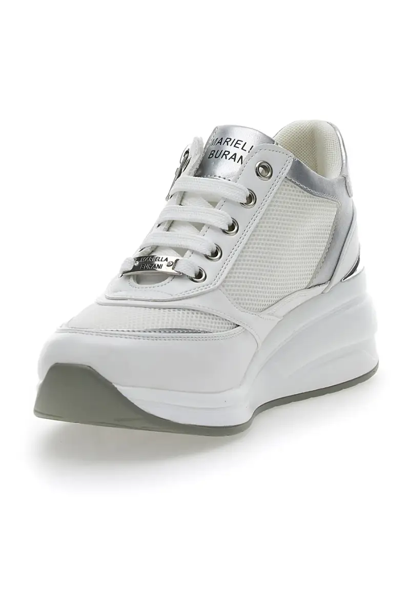 Sneakers con Zeppa Bianche Mariella Burani 50392 [BIANCO] miniatura 3