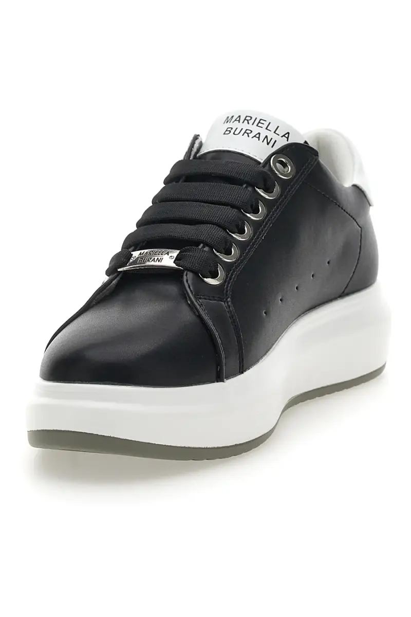 Sneakers Nere e Bianche con Cerniera Mariella Burani 51011 [NERO] miniatura 3