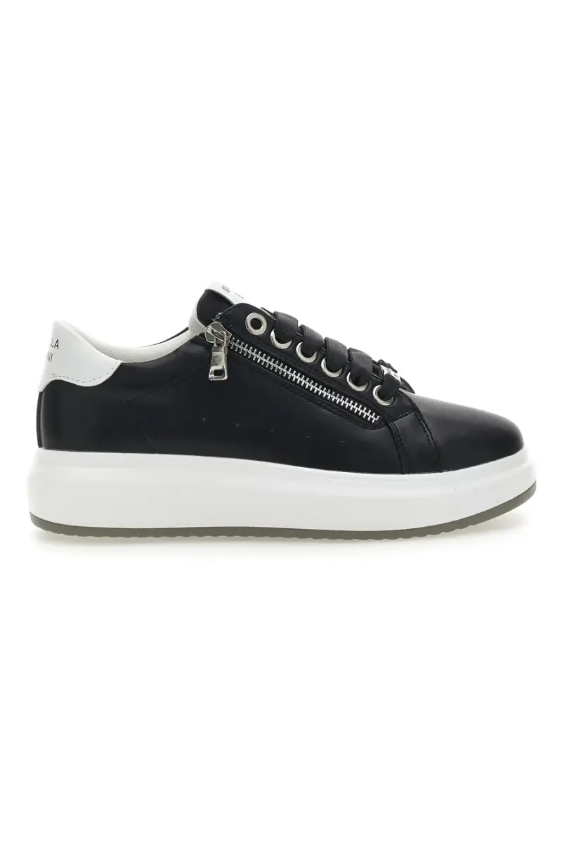 Sneakers Nere e Bianche con Cerniera Mariella Burani 51011 [NERO]