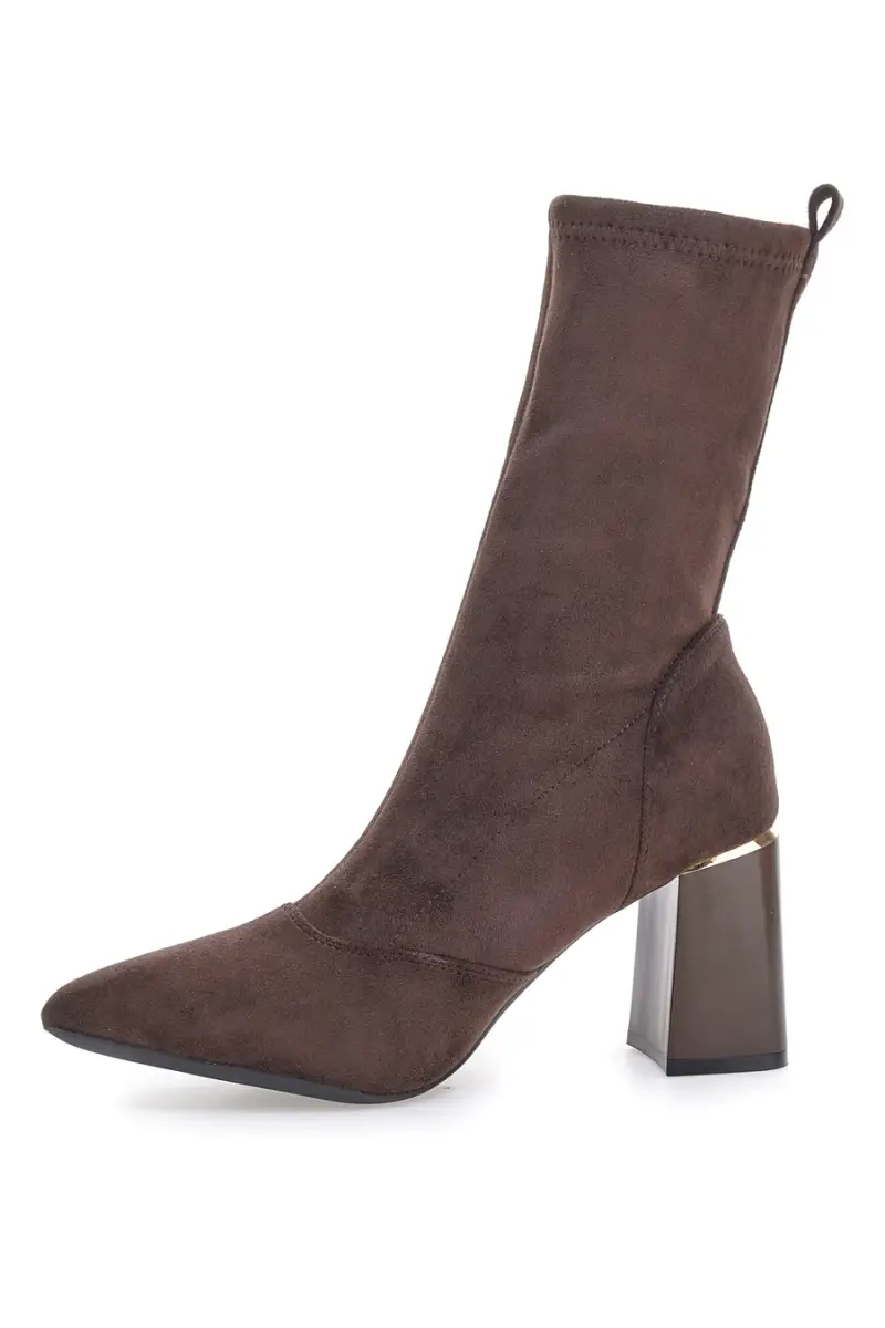 Stivaletti marroni a punta con tacco largo Burani 51697C1092 [MARRONE] miniatura 4