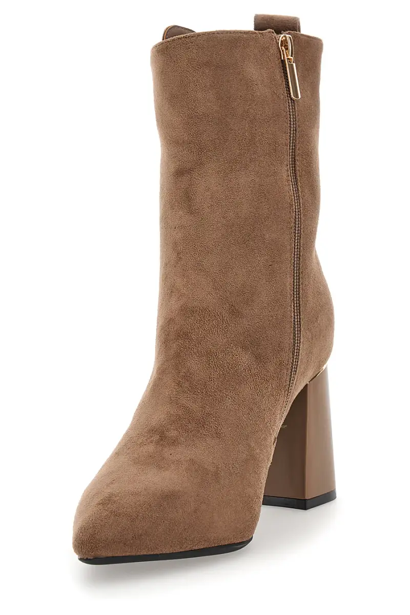 Stivaletti marroni con tacco largo Burani 51691C1062 [TAUPE] miniatura 3