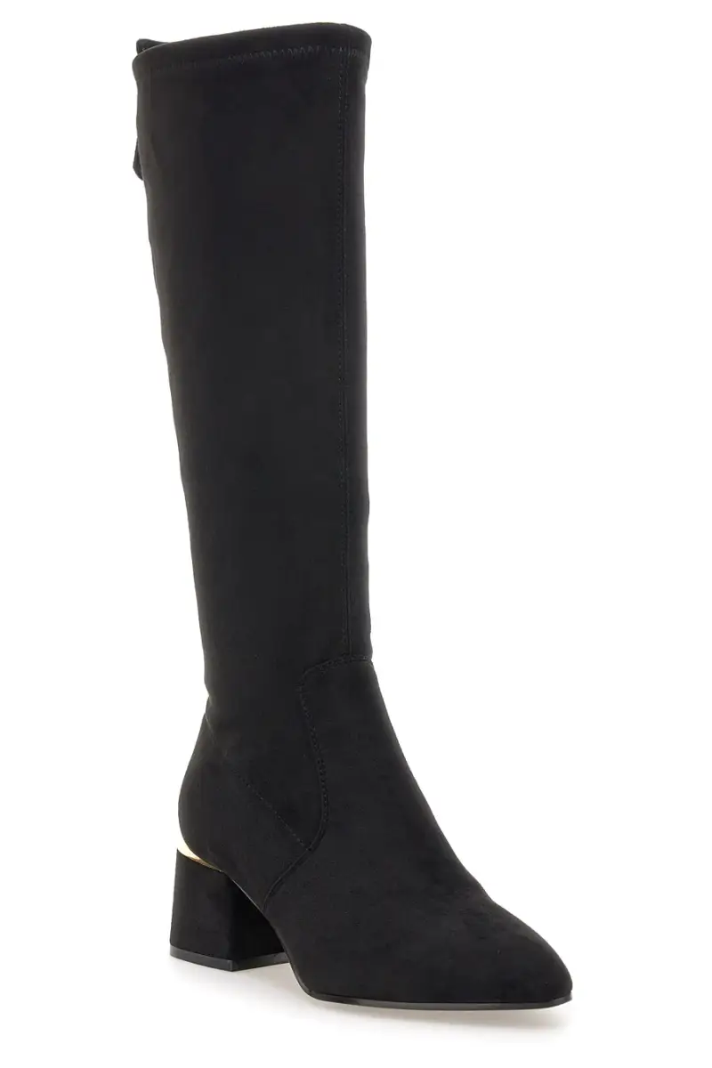 Stivali neri con tacco largo e dettaglio dorato Mariella Burani 51693C1064 [NERO] miniatura 2