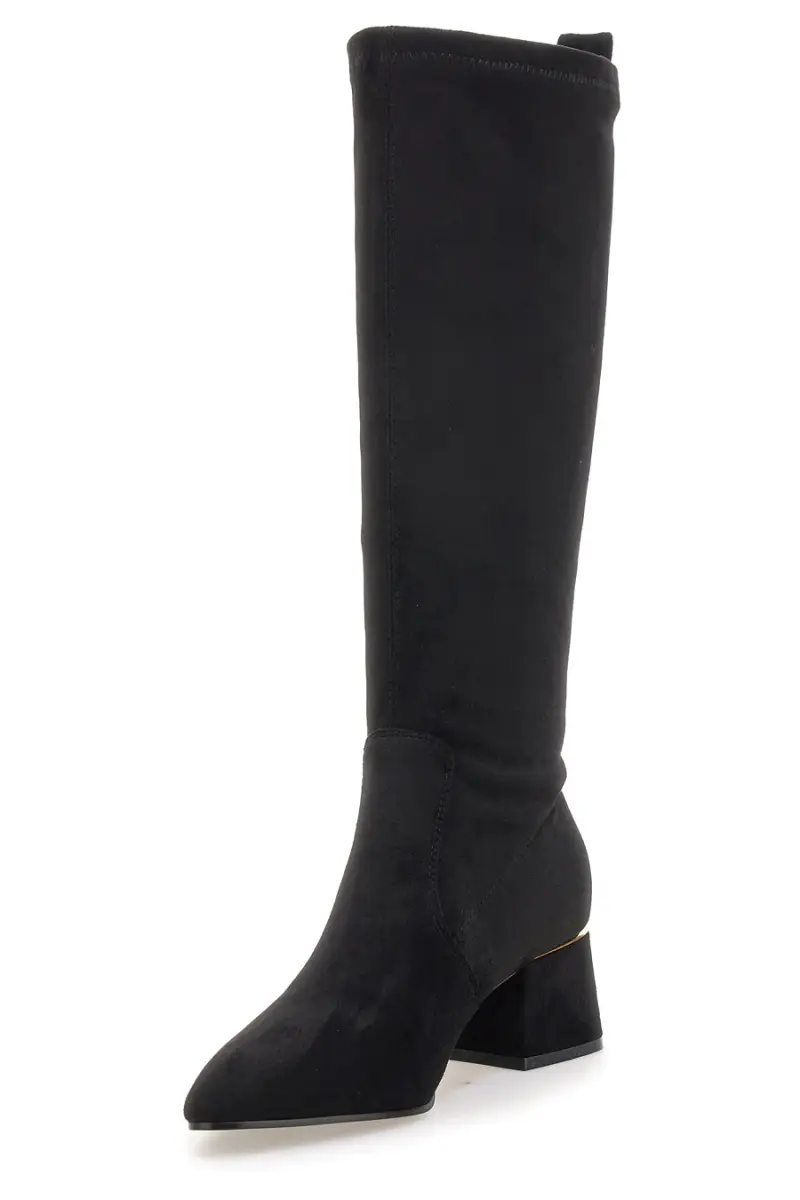 Stivali neri con tacco largo e dettaglio dorato Mariella Burani 51693C1064 [NERO] miniatura 3