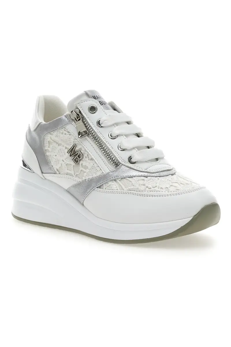 Stringate Bianche con Platform e Decorazioni Ricamate MARIELLA BURANI 51051 [BIANCO] miniatura 2