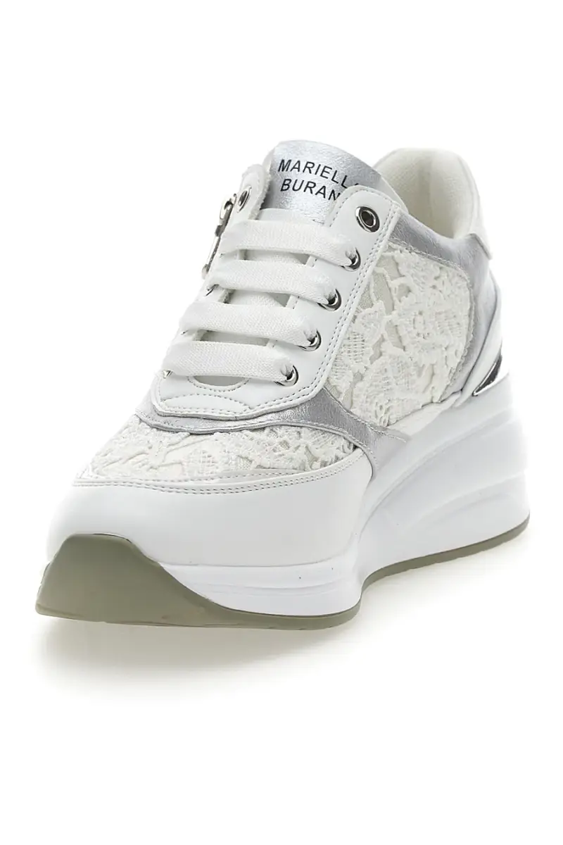 Stringate Bianche con Platform e Decorazioni Ricamate MARIELLA BURANI 51051 [BIANCO] miniatura 3