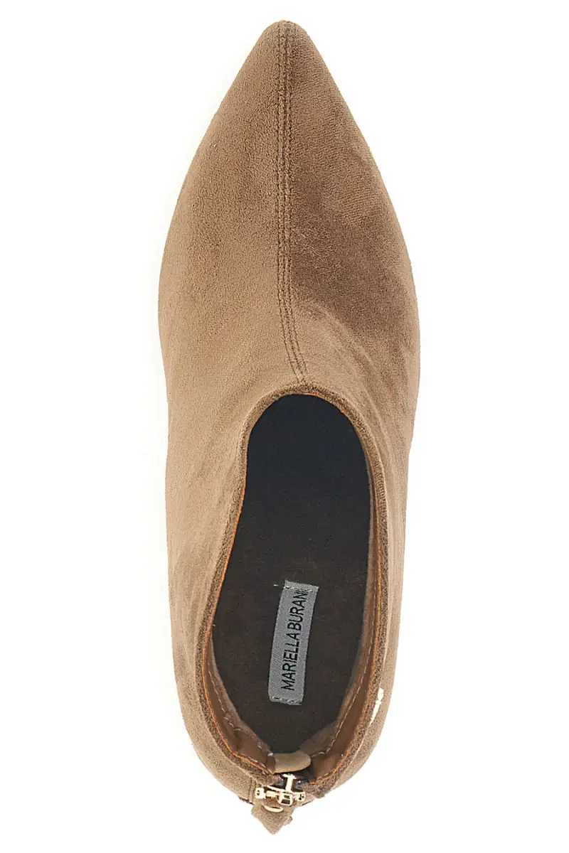 Tronchetti marroni con tacco largo e zip posteriore Burani 51690C160 [TAUPE] miniatura 3