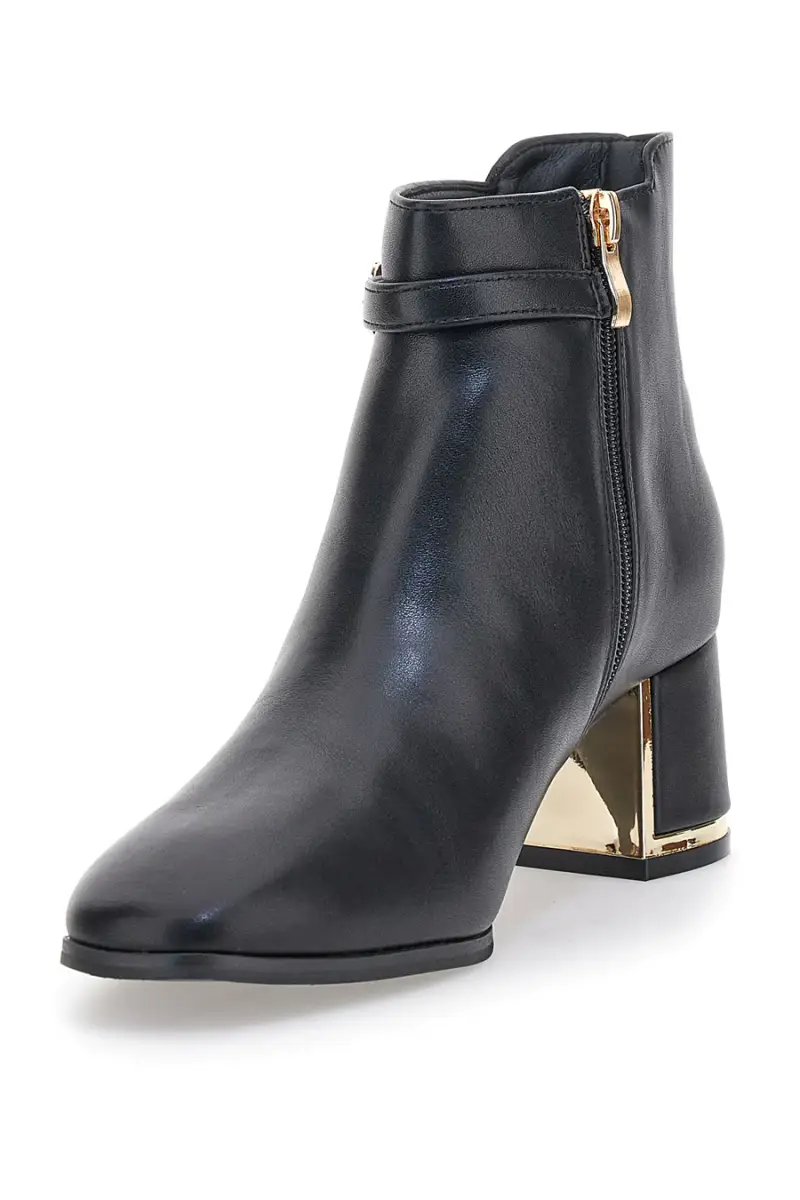 Tronchetti neri con tacco e dettaglio oro Mariella Burani 51813C1157 [NERO] miniatura 3