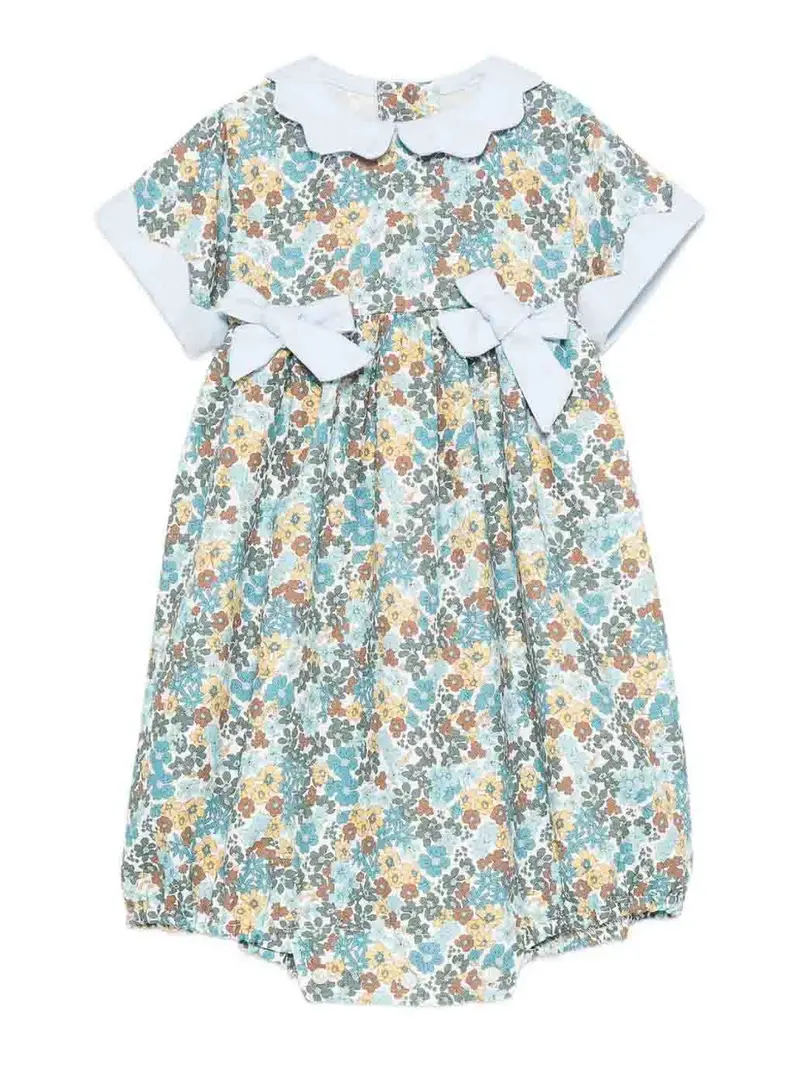 Tutina Con Stampa Floreale Blu