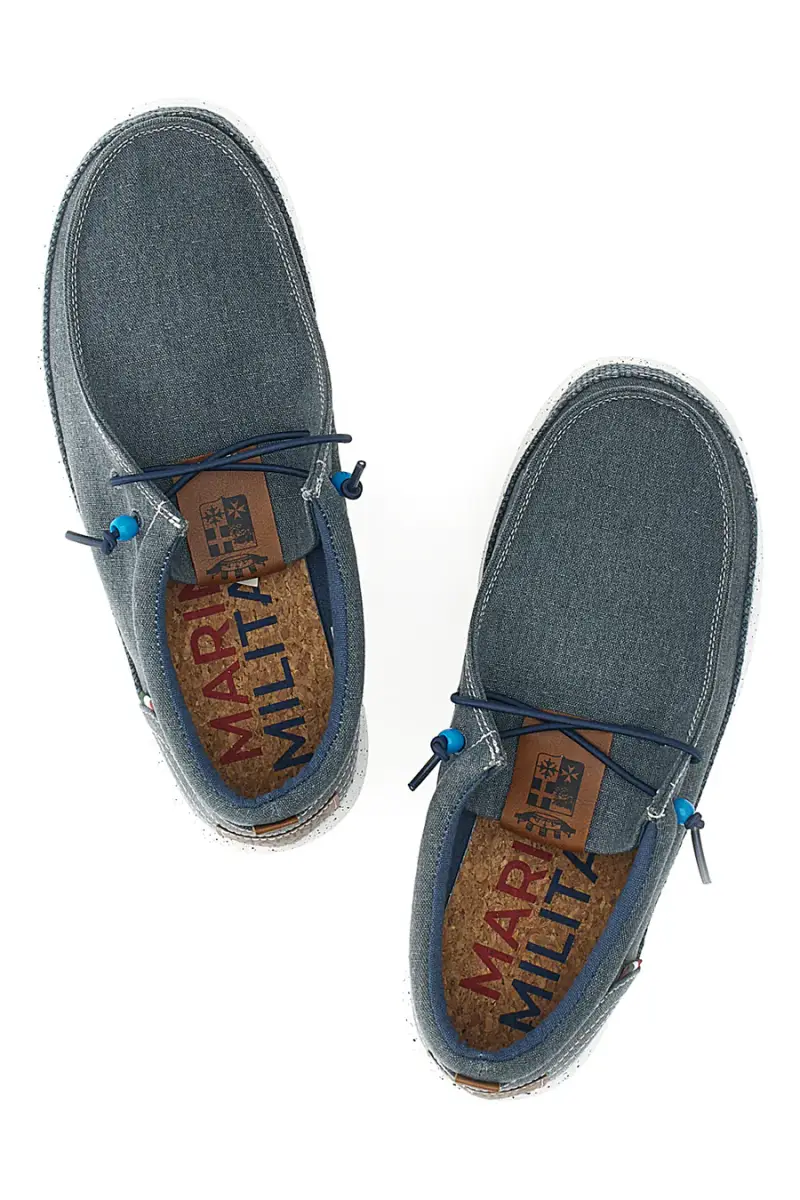 Stringate Blu In Tela Marina Militare MM1701 [BLUE]