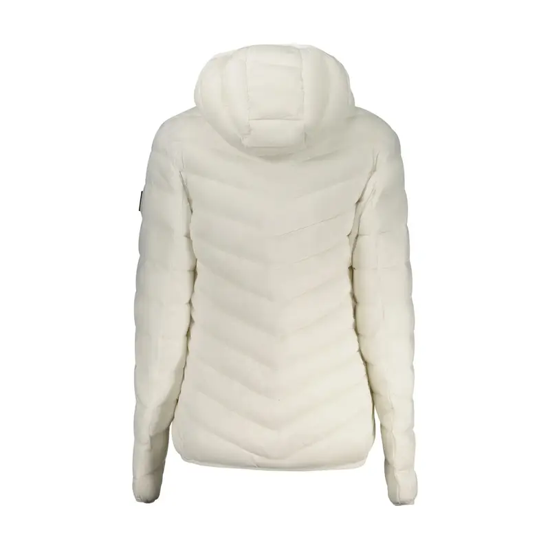 Giubbotto Donna Bianco Cappuccio Zip Logo miniatura 2
