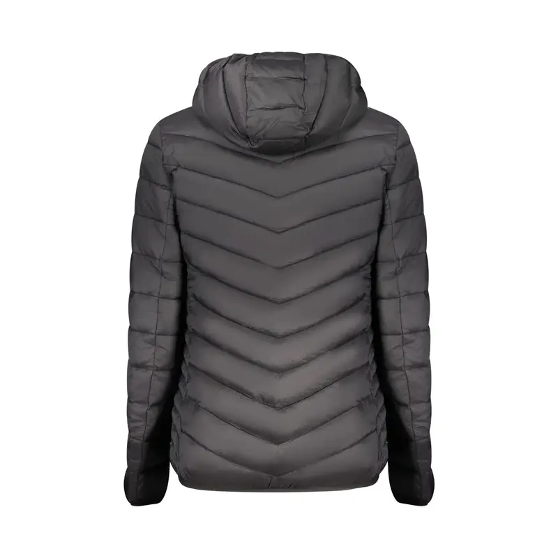 Giubbotto Donna Nero Cappuccio Zip Logo miniatura 2