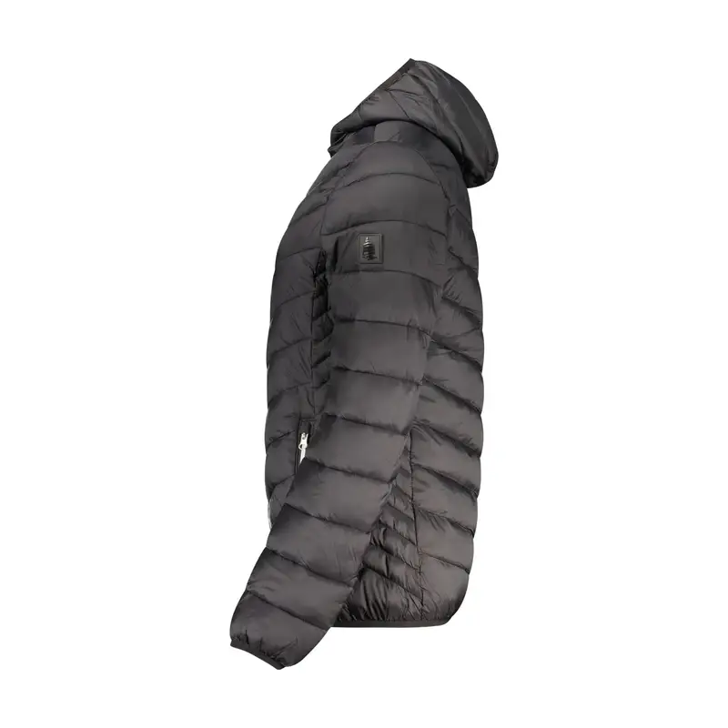 Giubbotto Donna Nero Cappuccio Zip Logo miniatura 3