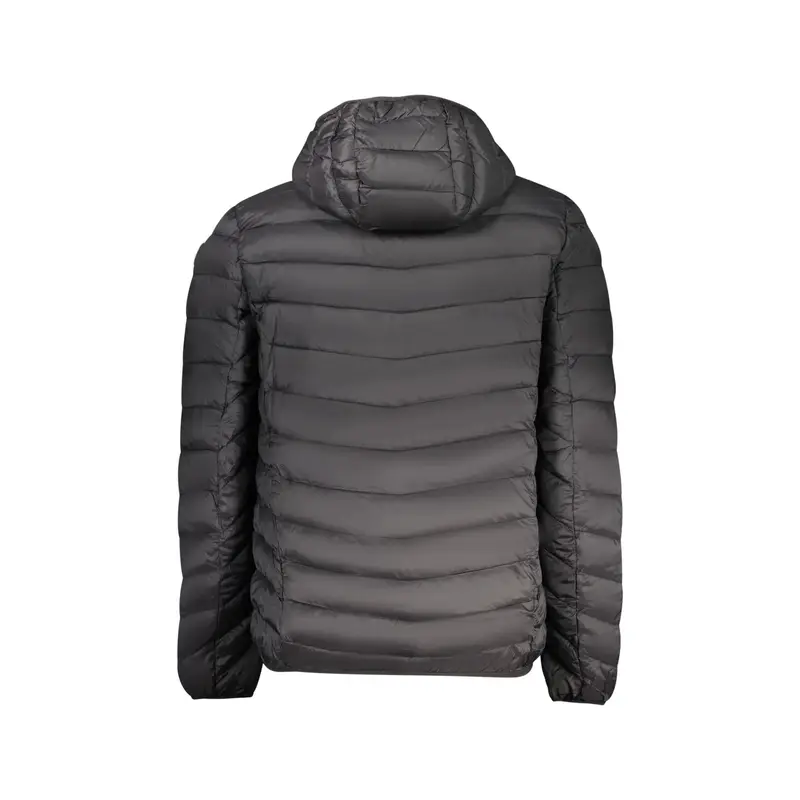 Giubbotto Uomo Nero Cappuccio Zip Logo miniatura 2