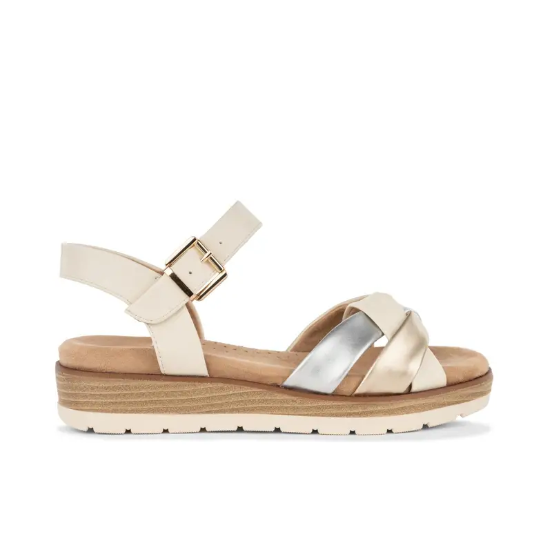 Sandali bianchi da donna con platform