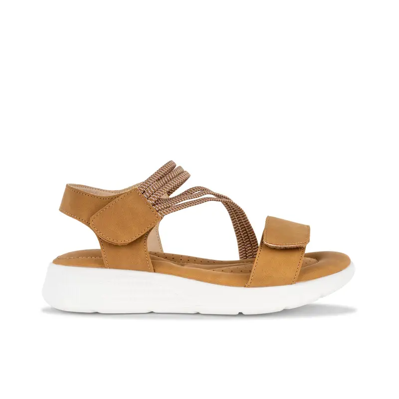 Sandali casual beige da donna con strappi