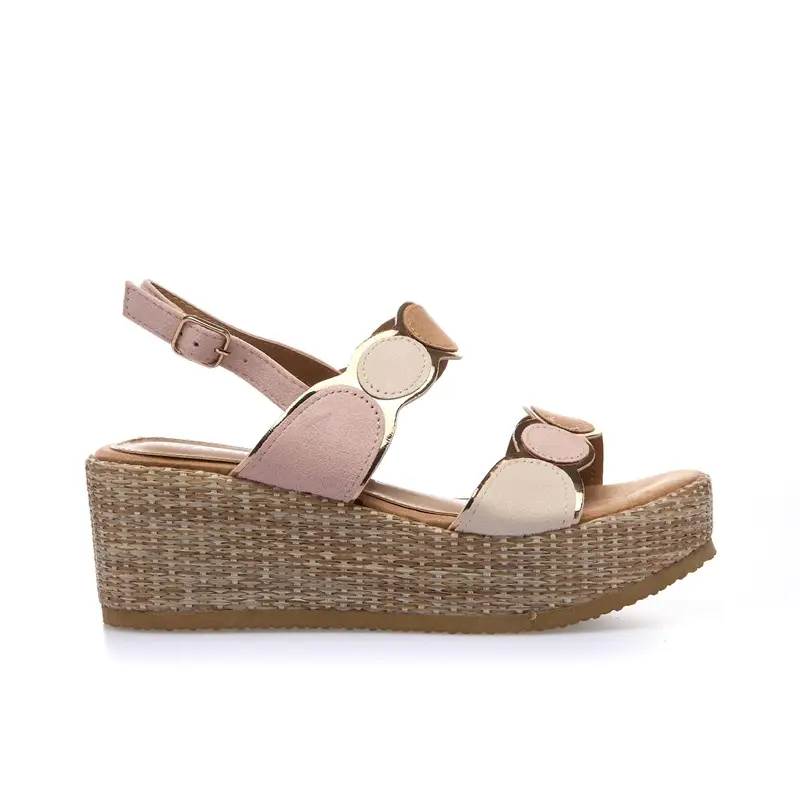 Sandali rosa con zeppa