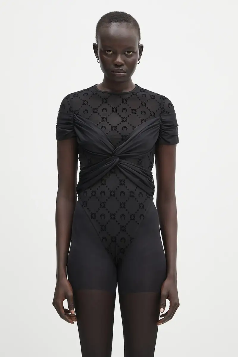 body Draped Jersey Knotted colore nero WTO430A.RJER0018