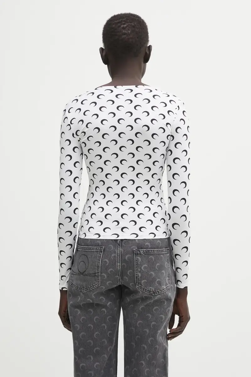 camicia a maniche lunghe Moon Printed Jersey colore bianco WTS017ACJER0001 miniatura 3