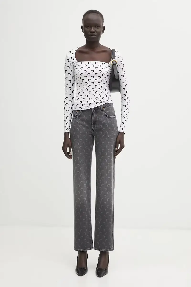 camicia a maniche lunghe Moon Printed Jersey colore bianco WTS017ACJER0001 miniatura 5