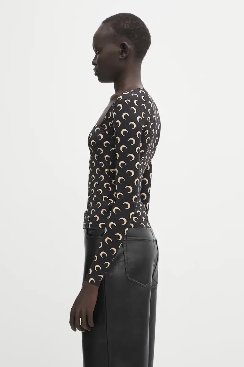 camicia a maniche lunghe Moon Printed Jersey colore nero WTS017ACJER0001 miniatura 2