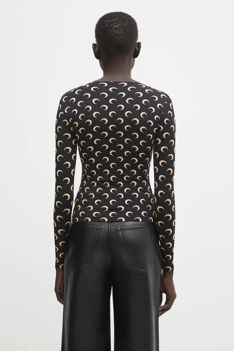 camicia a maniche lunghe Moon Printed Jersey colore nero WTS017ACJER0001 miniatura 3