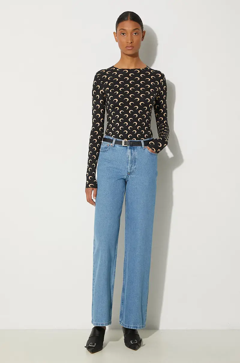 Marine Serre Top Donna Nero 3528086 miniatura 2