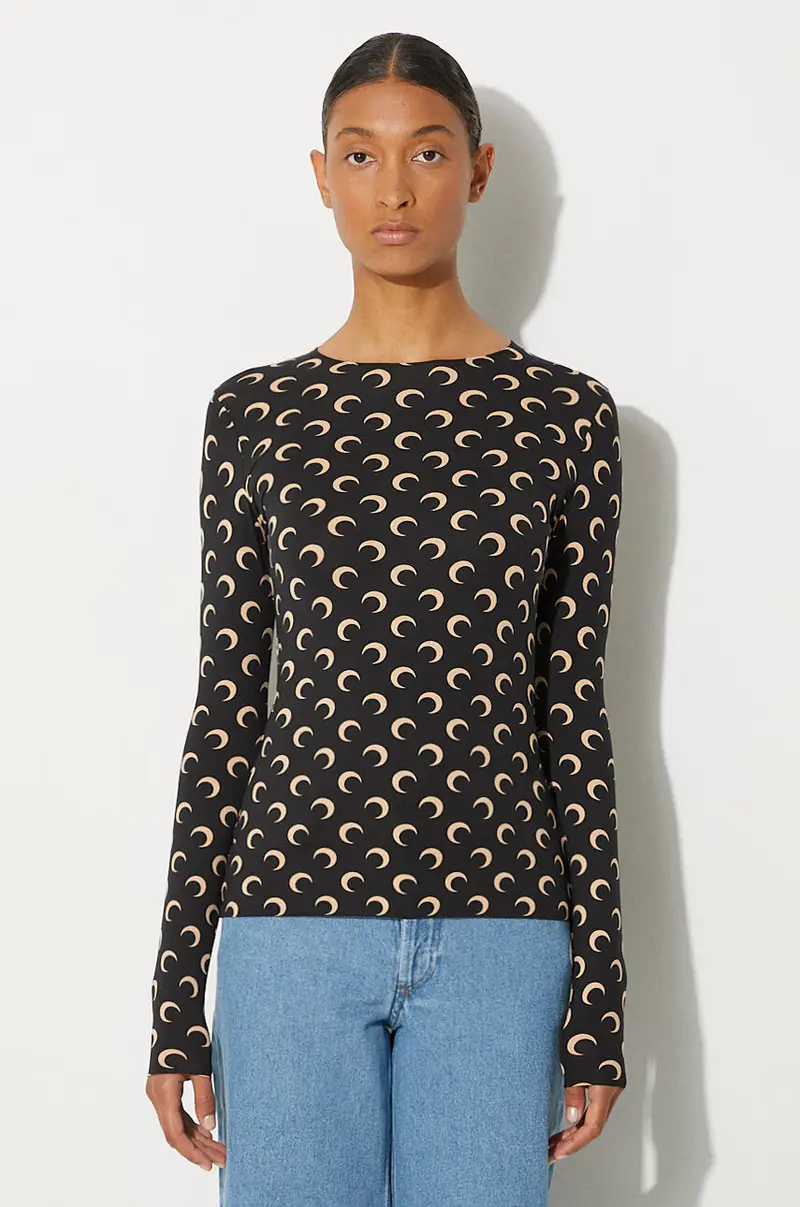 Marine Serre Top Donna Nero 3528086